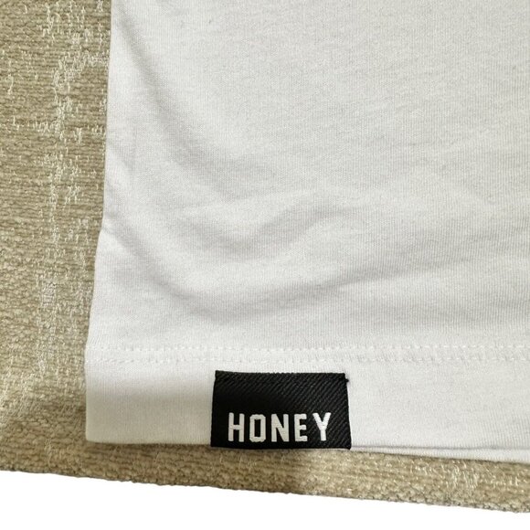 Honey Brand Co. Mens Size M White Tie Dye Detail T-Shirt Tee Skater Brand - Picture 4 of 5